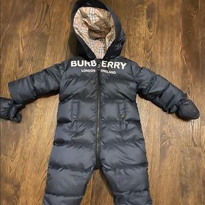Baby boy Burberry puffer snow suit. Gently worn, light weight and warm.